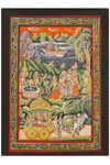 Pichwais are painted, printed with handblocks, woven, embroidered or decorated in appliqu. Pichwais are done in dark rich hues on rough hand spun cloth. These paintings have deep religious roots and are executed with the utmost devotion of the painters.