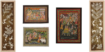 We have a large collection of Indian Paintings from Incredible India consisting magnificent Madhubani paintings, Pichwai Paintings, Oil Paintings, mysterious Warli paintings, Patachitras, Tribal Paintings, Thangka Paintings and also contemporary Indian ar