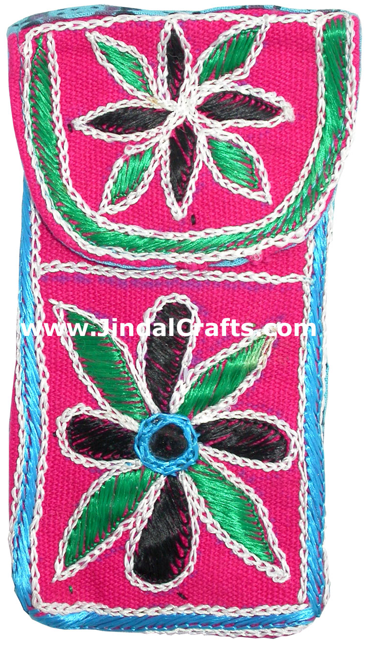 Cell Phone Bag Eco Friendly Hand Embroidered India Arts