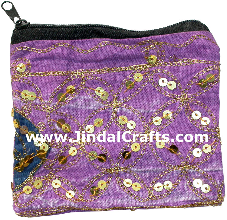Hand Embroidered Design Pattern Pouch India Handicraft
