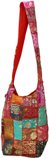 Colourful Hand Embroidered Gypsy Handbag from India 100 % Cotton Fabric Art