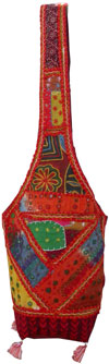 Colourful Hand Embroidered Patch Handbag from India 100 % Cotton Fabric Art