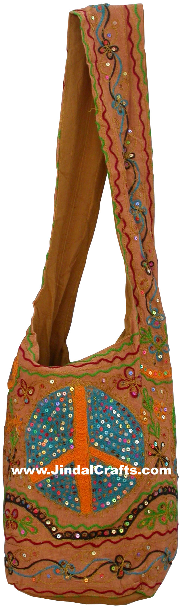 Colourful Hand Embroidered Sun Handbag from India 100 % Cotton Fabric Art