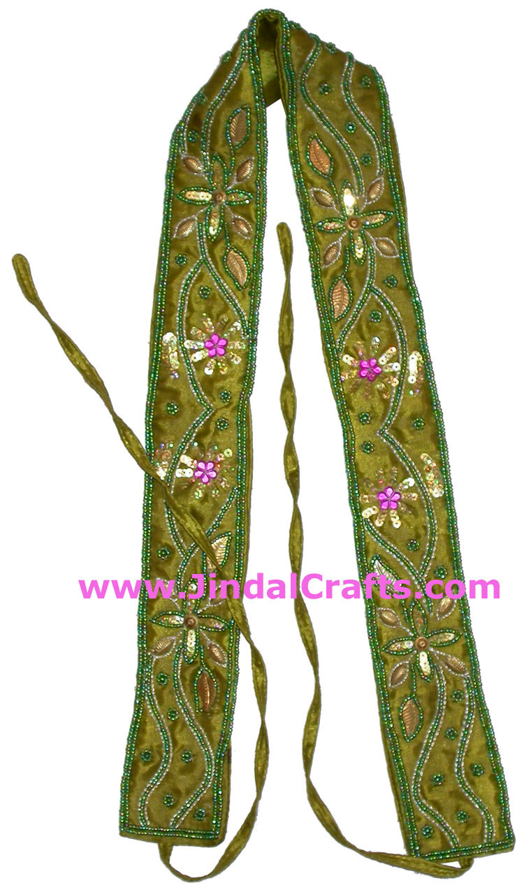 Handmade Embroidery Beaded Ladies Woemen's Fashion Belt Indian Traditional Art