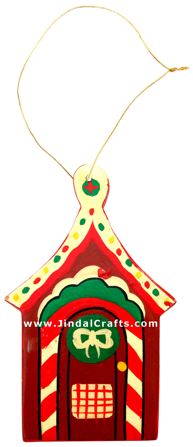 Handcrafted Handpainted Wood Christmas Hanging Ornament