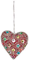 Embroidered Beaded Christmas Ornaments Heart