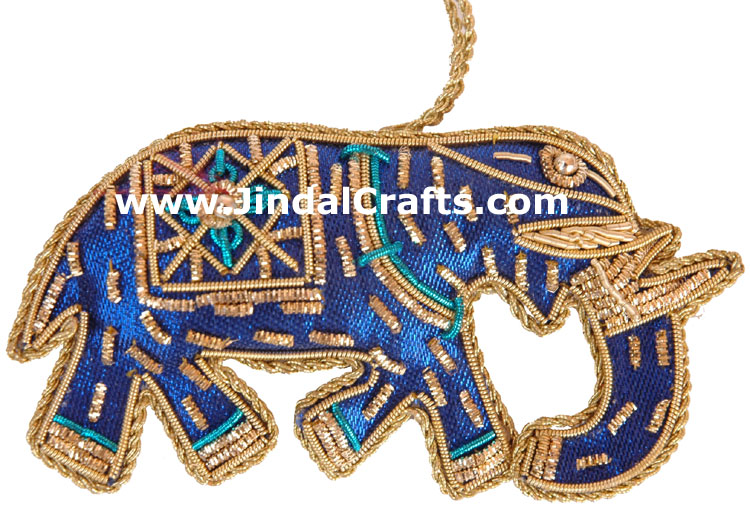 Embroidered Beaded Christmas Ornaments Elephant