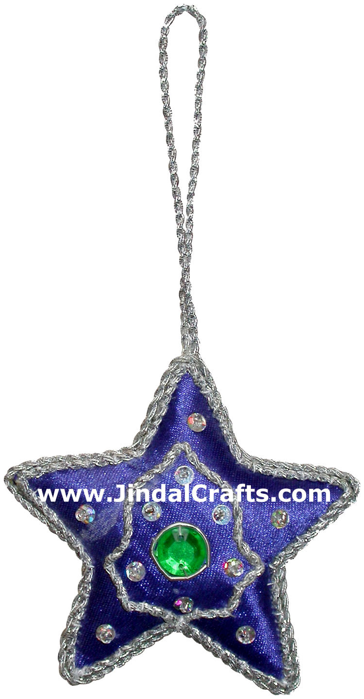 Star - Hand Embroidered Beaded Christmas Ornaments