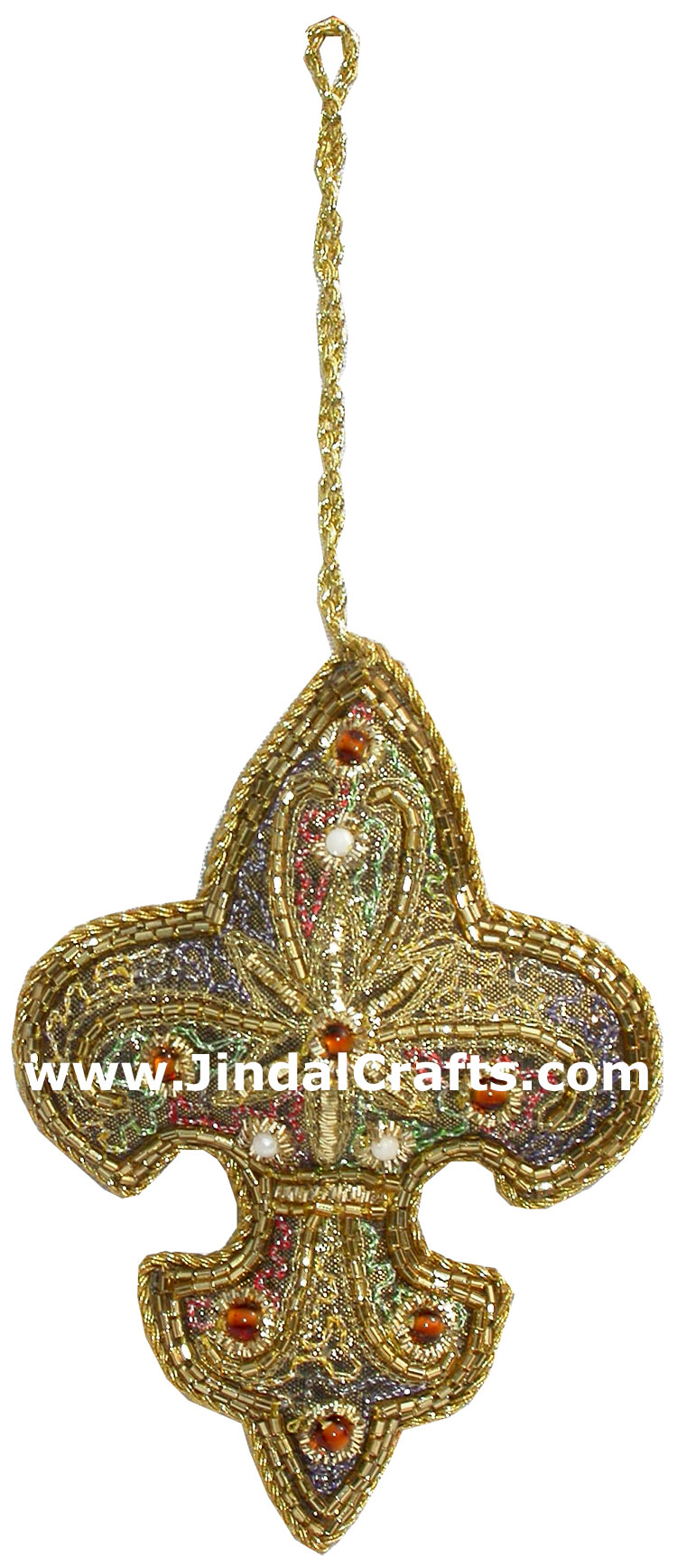 Hand Embroidered Zari Christmas Hangings Ornament India