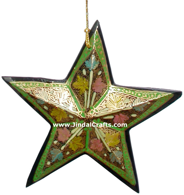 Handmade Papier Mache Decorative Painted Star India Art