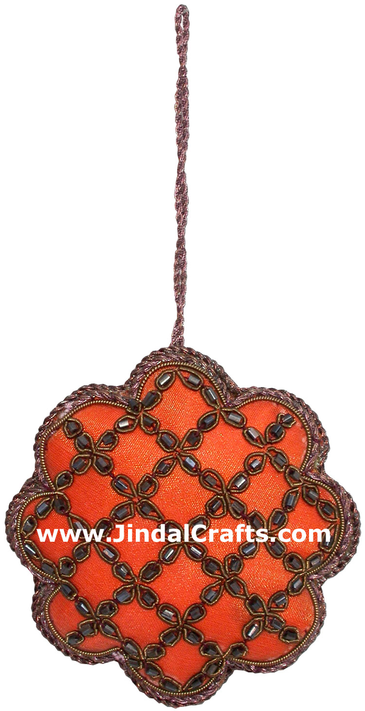 Beaded Ornaments Hand Embroidered Xmas Holiday Gift Art