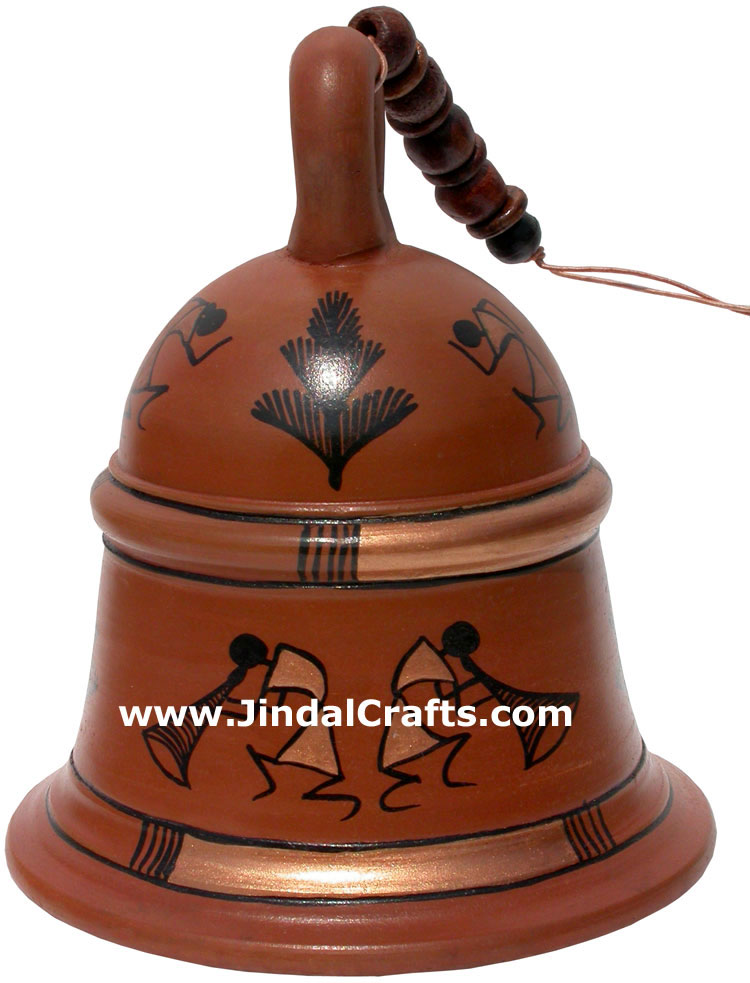 Terracotta Bell - Hand made Warli Painting Traditional