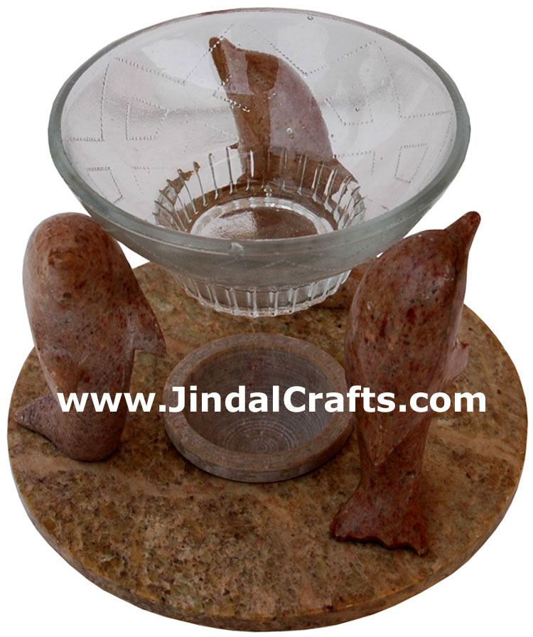 Soapstone Tart Burner Indian Hand Marble Carving Art