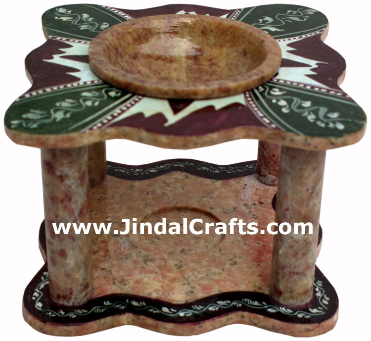 Hand Made Hand Painted Stone Oil Burner Indian Handicrafts Aroma Artifact Crafts