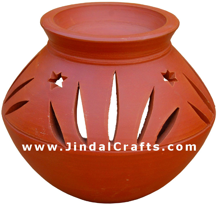 Tealight Candle Holder Handcrafted Terracotta Artifact