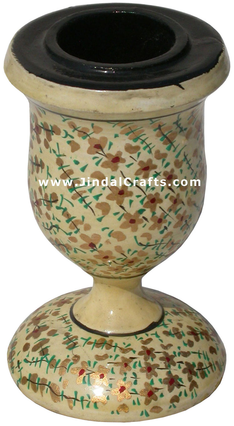Handmade Hand Painted Papier Mache Candle Stand India