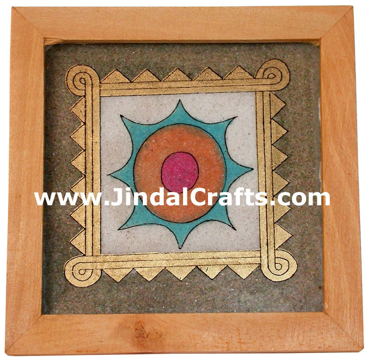 Handmade Traditional Dust Coasters Wood Set India Art Artifact Gift Handicraft