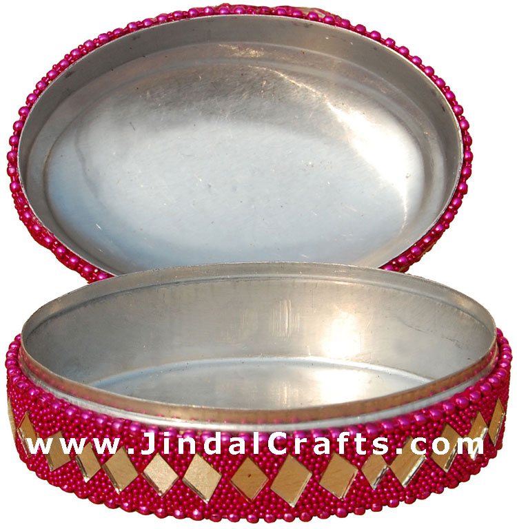 Set of 3 Decorative Trinket Boxes - Made from Lac by Artisans