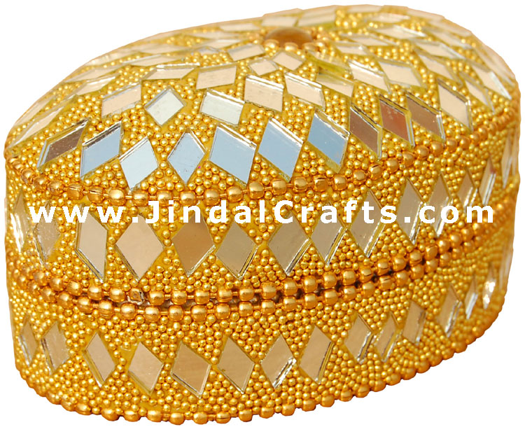 Set of 3 Decorative Trinket Boxes - Made from Lac by Artisans