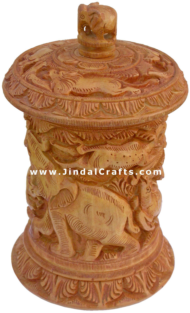 Hand Carved Multi Purpose Wooden Box India Fair Trade