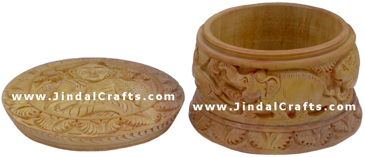 Hand Carved Wooden Multi Purpose Box India Fair Trade