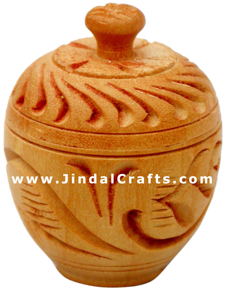 Tiny Wood Handcrafted Multipurpose Box Indian Carving