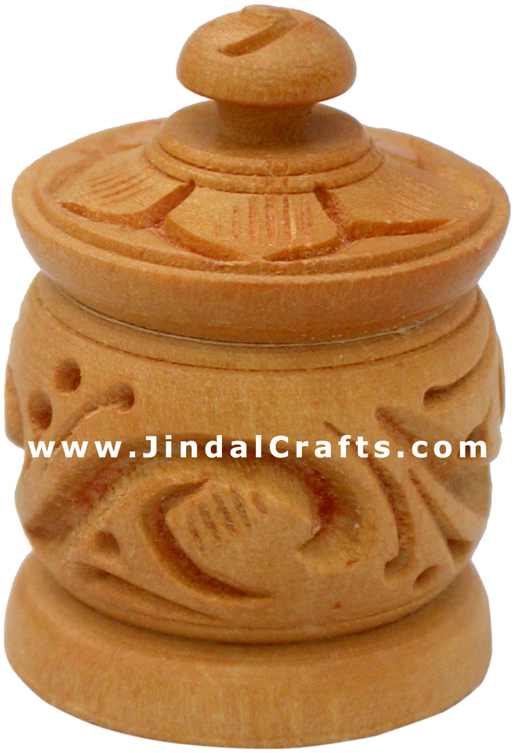 Tiny Wood Handcrafted Multipurpose Box Indian Carving