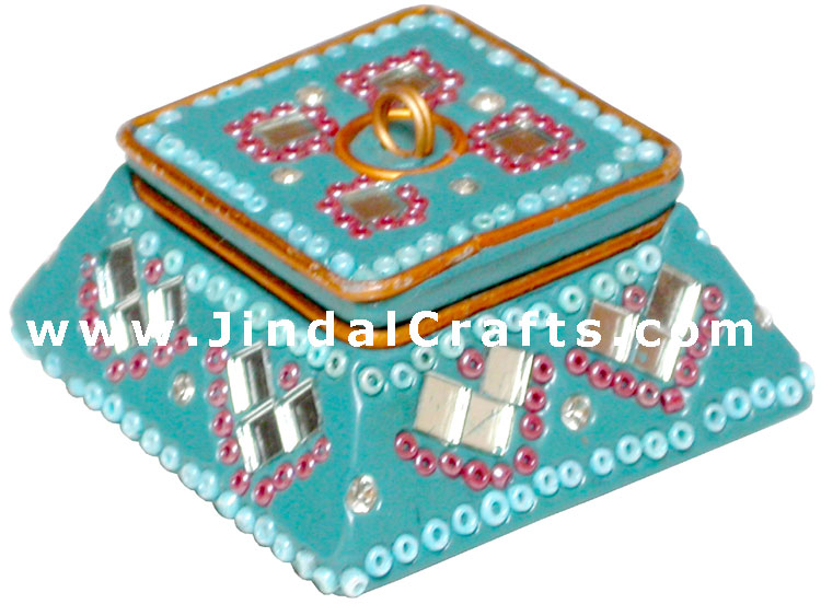 Lac Made Decorative Trinket Boxes Traditional Indian Hand Work Handicrafts Craft