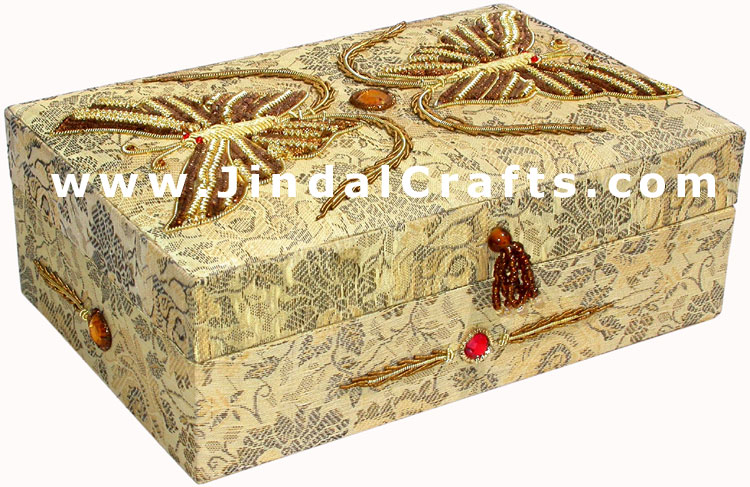 Hand Embroider Beaded Jari Zari Decorative Jewelry Box