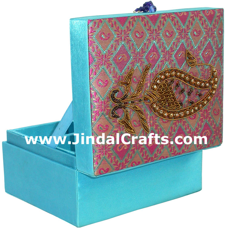 Hand Embroidered Designer Jewelry Box Handicraft Gifts