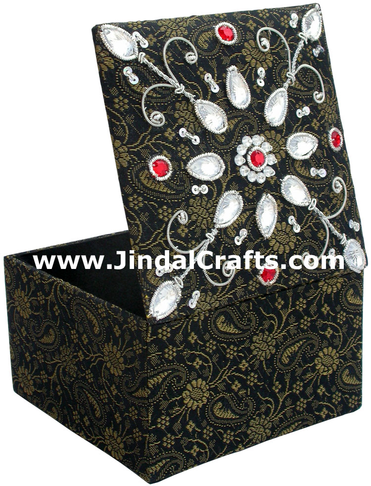 Wedding Invitation Box Jari Hand Embroidered Handicraft