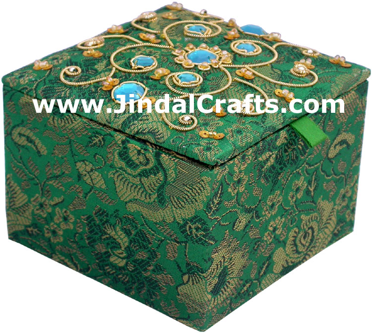 Wedding Invitation Box Jari Hand Embroidered Handicraft