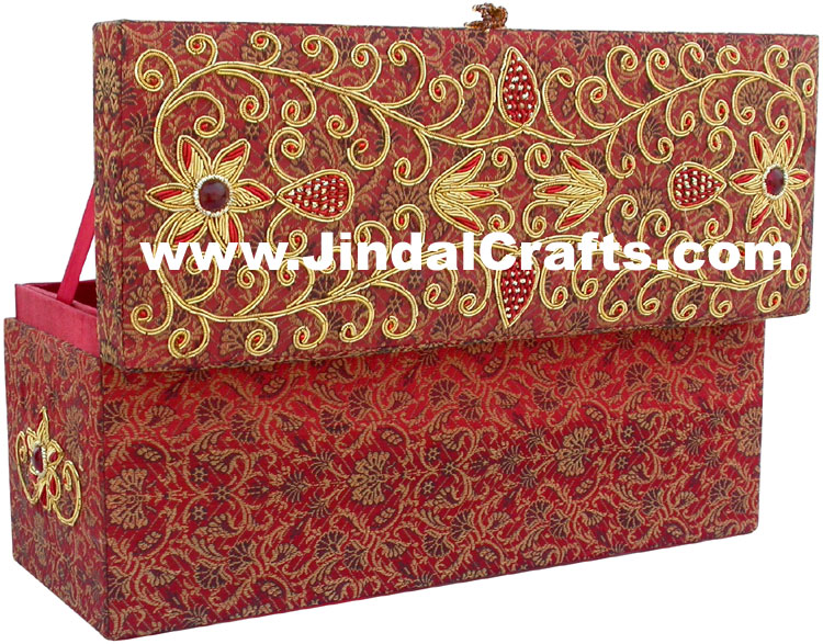 Colourful Hand Embroidered Designer Bangles Box Indian Handicrafts Gifts Crafts