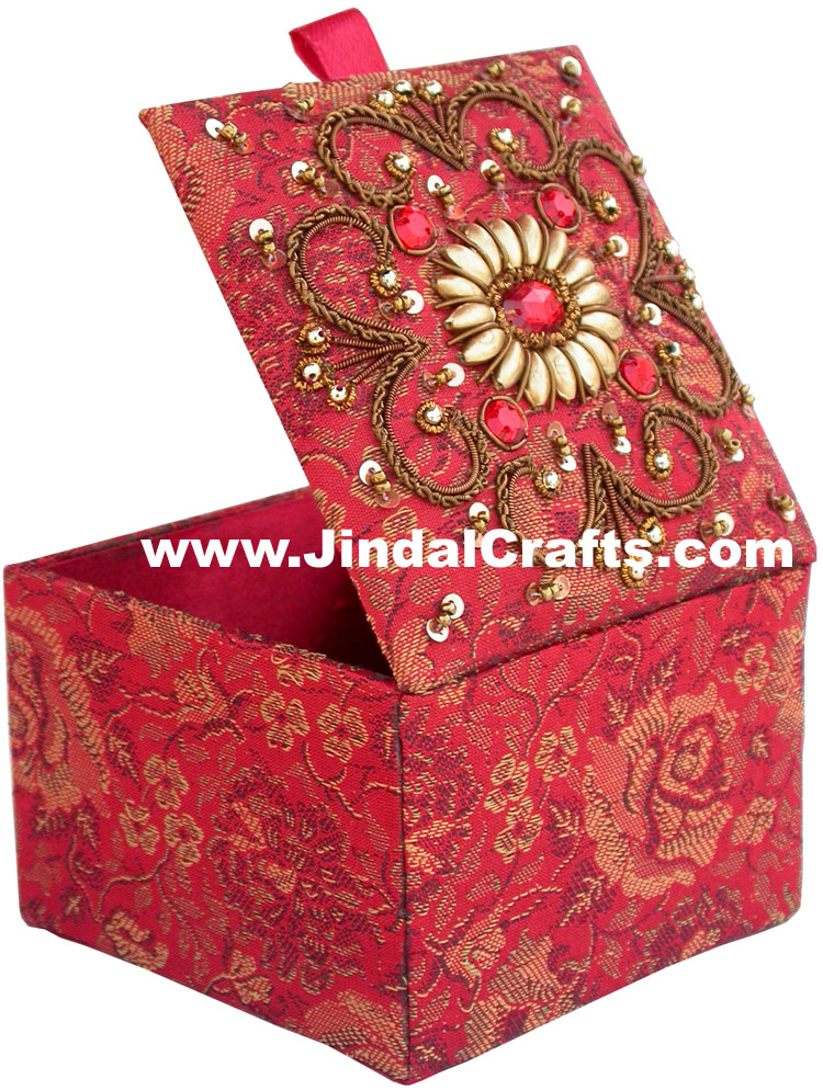 Colourful Hand Embroidered Designer Gift Box Indian Handicrafts Gift Souvenirs