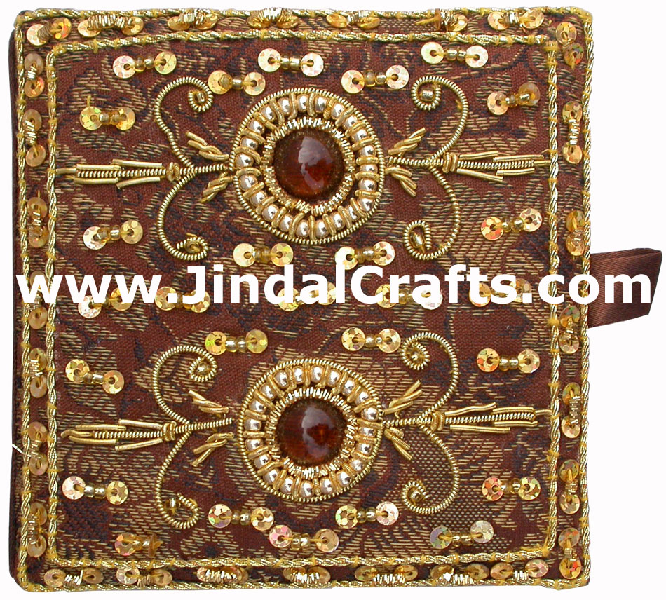 Hand Embroidered Zari Beaded Multi Purpose Gift Box Indian Rich Handicraft Craft