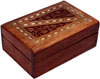 Handmade Wooden Carving Brass Inlay Box Indian Handicrafts Arts Gift Souvenirs