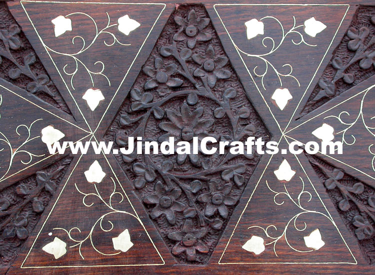 Handmade Wooden Brass Inlay Boxes Indian Handicrafts Arts Crafts Gift Souvenirs