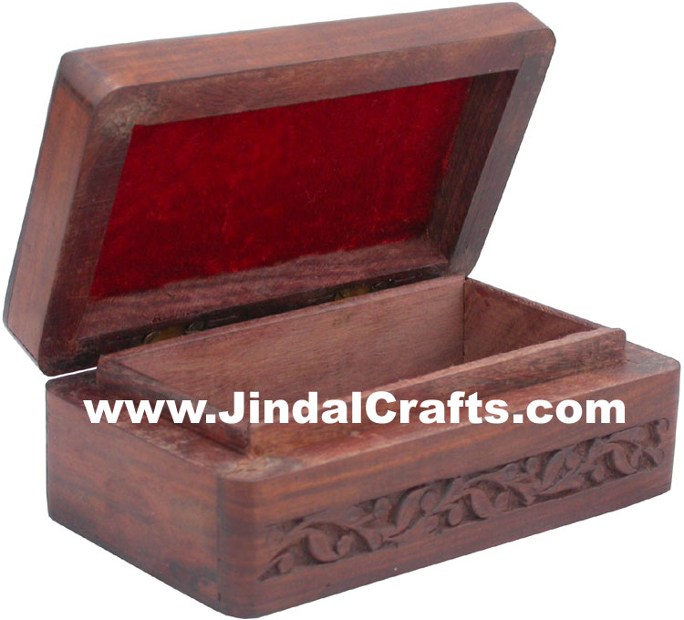 Handmade Wooden Brass Inlay Box Indian Handicrafts Arts Crafts Gift Elephants