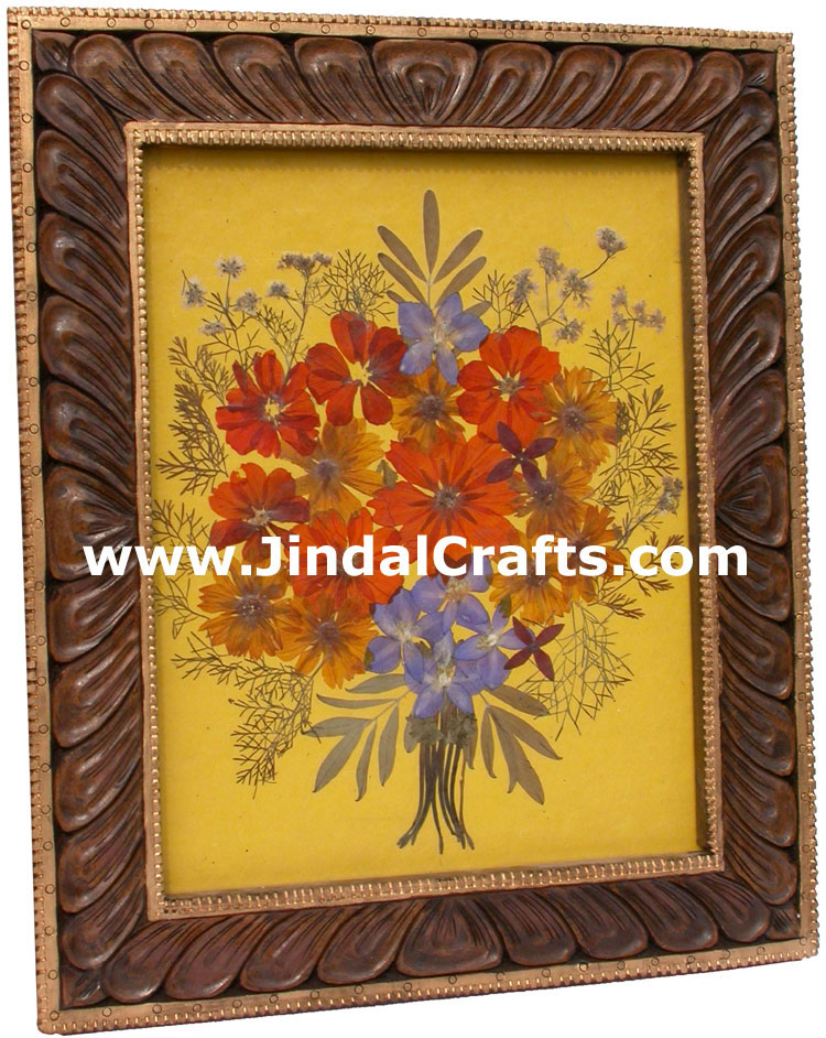 Hand Made Dried Flowers Decorative Frame India Art