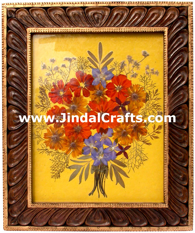 Hand Made Dried Flowers Decorative Frame India Art
