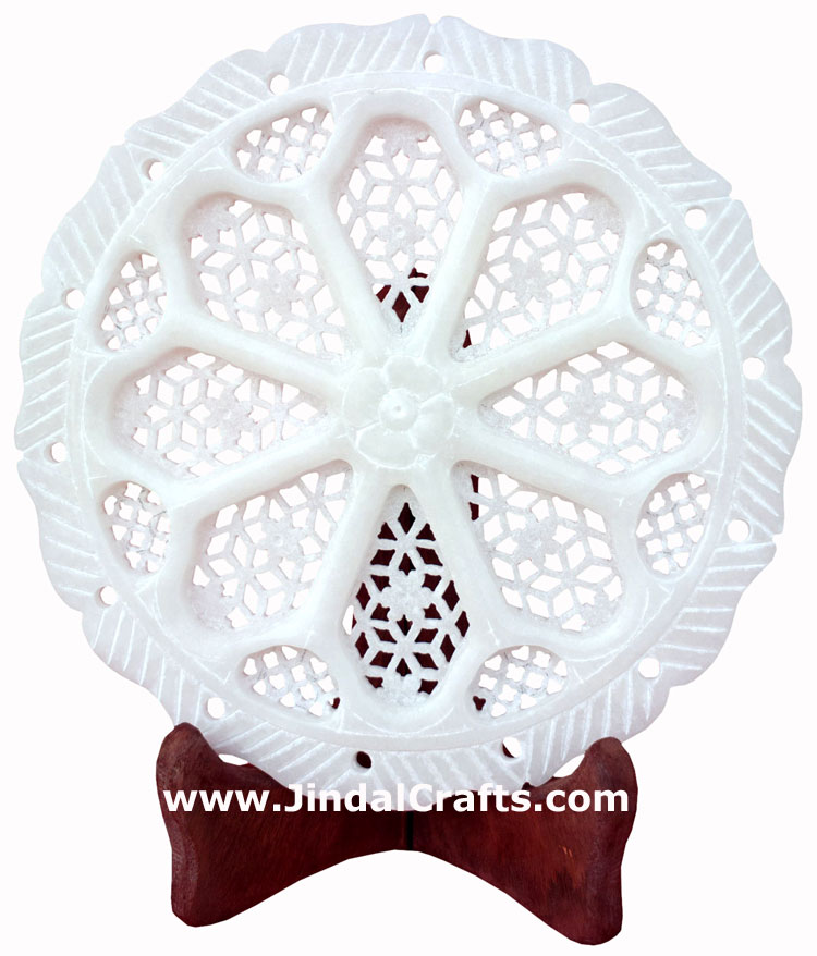 Hand Carved Jaali Designer Decorative Plate Home Decor Rich Indian Handicrafts