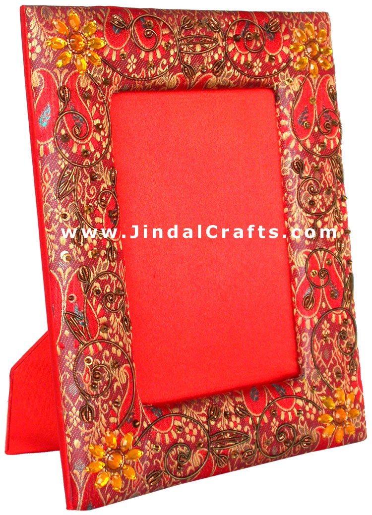Photo Frame - Hand Embroidered Beaded Jari Zari Work Handicrafts Gifts Souvenirs