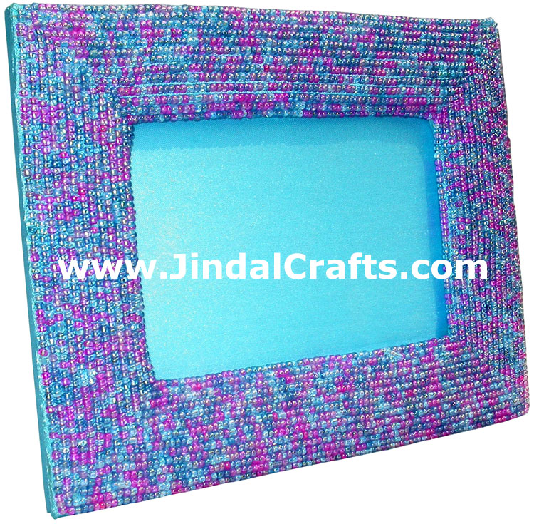 Hand Embroidered Beaded Photo Picture Frame India Arts Home Decor Table Top Gift
