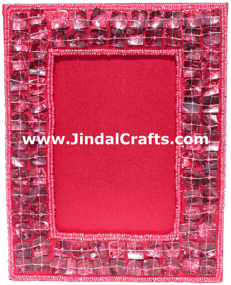 Hand Embroidered Photo Picture Frame India Art Collectible Gift Handicrafts Gift