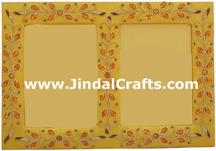Photo Frame Beaded Hand Embroidered Jari Zari Craft Art