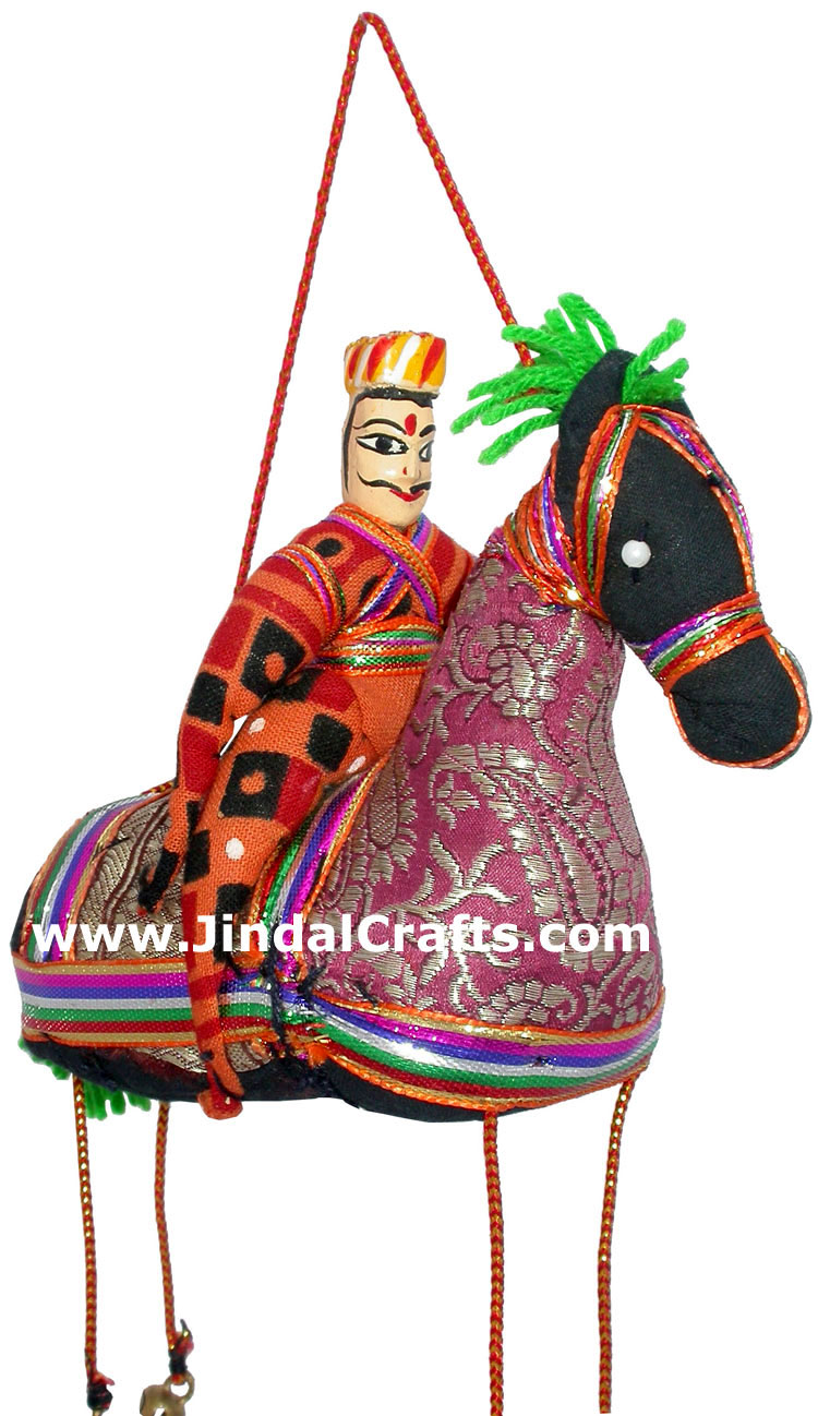 Handmade Traditional Horse Riding Dancer India Folk Art