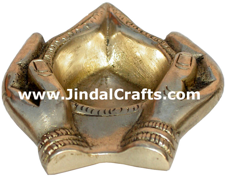 Brass Diya Lamps Deepak Hindu Pooja Crafts Festival Art