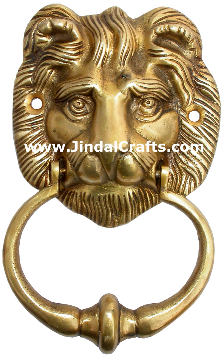 Door knocker Traditional Brass Craft Indian Lion Face Art Handicrafts Home Decor