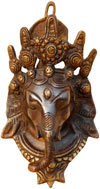 Ganesha Face Hanging - Brass Made Hindu Religion Art