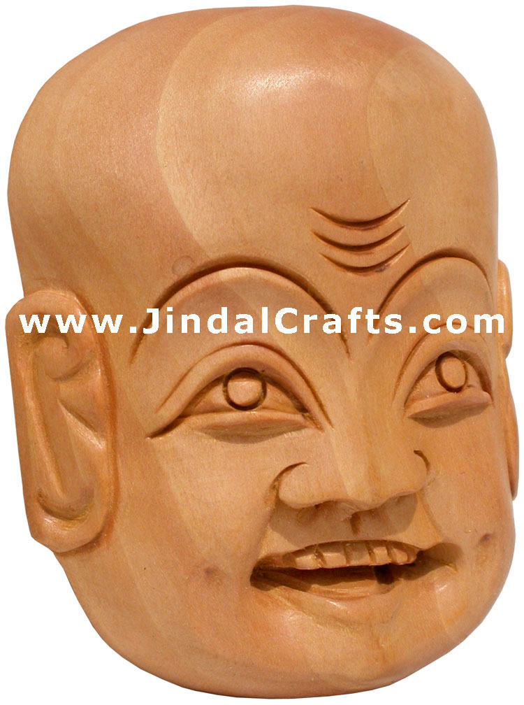 Hand Carved Happy Man Decorative Wall Wooden Mask India Decorative Home Decor